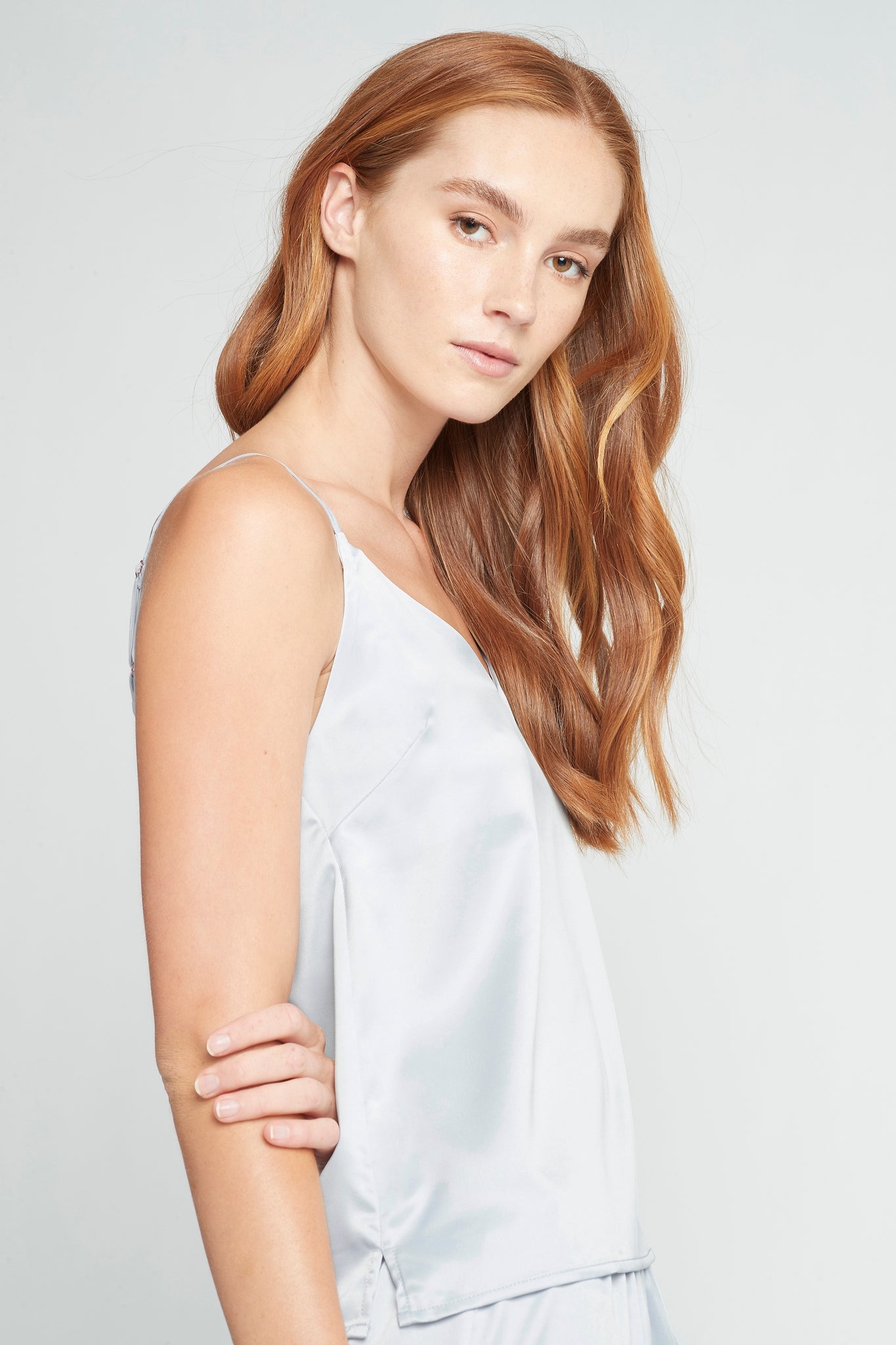 Jasmine Satin Cami Set Eggshell Blue | Homebodii