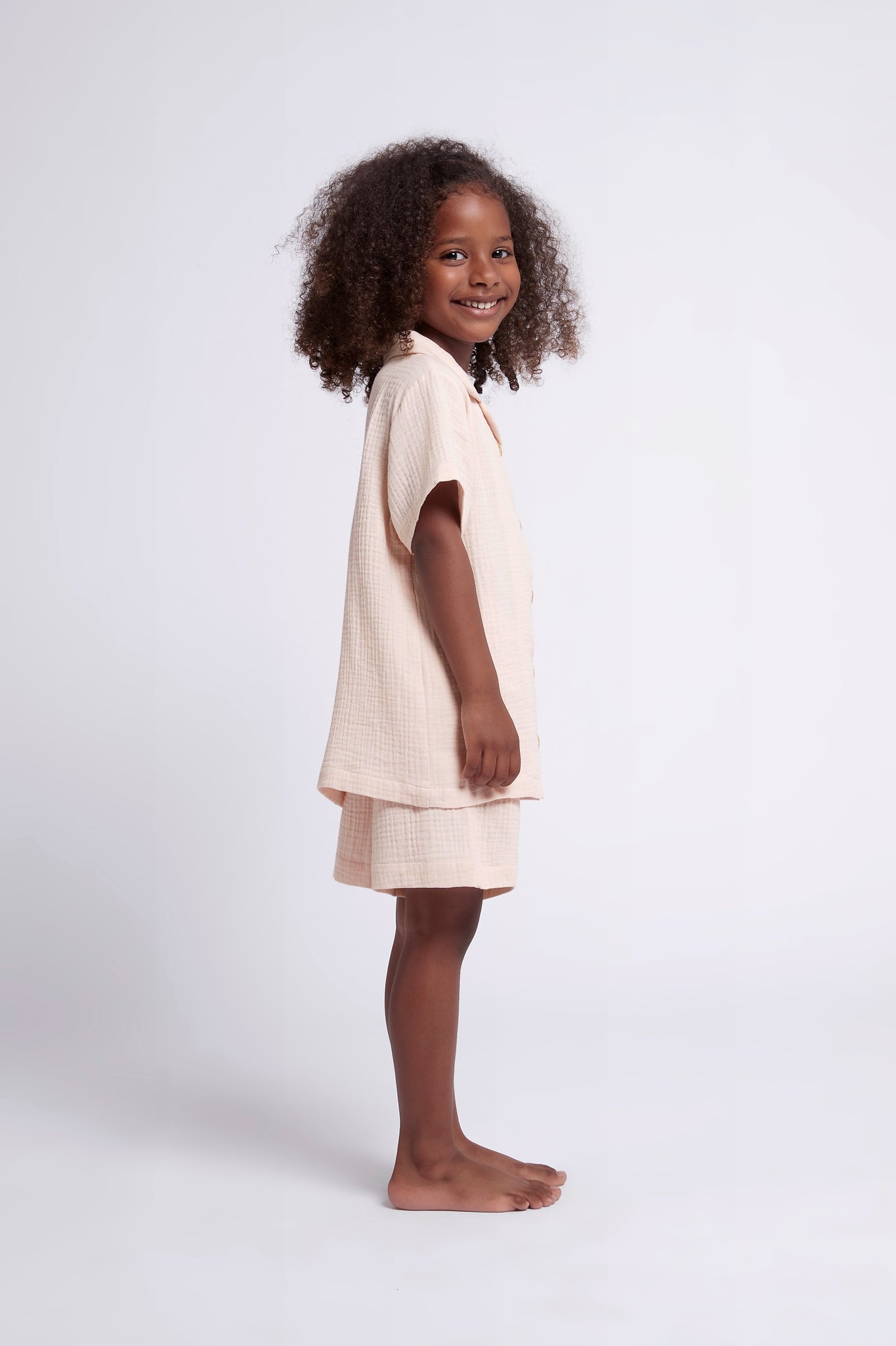 Piper Bubble Cotton Personalised Childrens Short Pyjama Set Blush | Homebodii