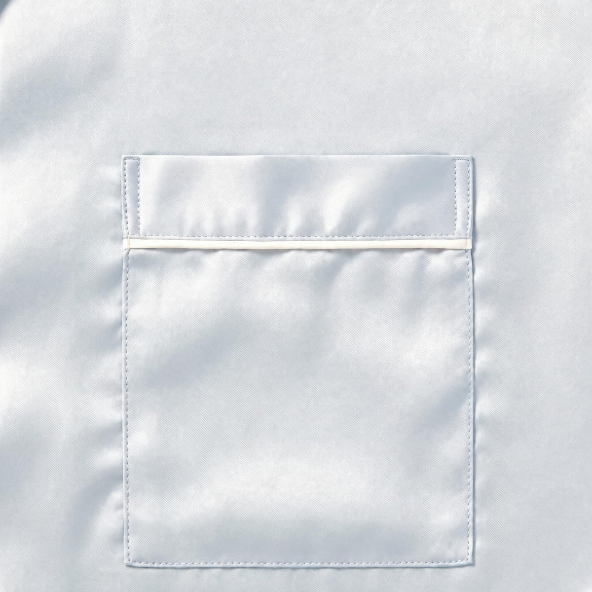 Grace Short Pyjama - Eggshell Blue with White