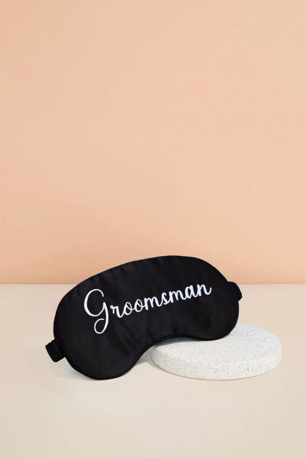 Groomsman Satin Eyemask - Black
