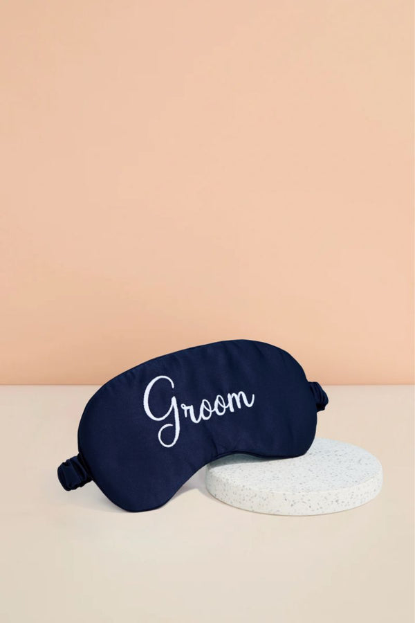 Groom Satin Eyemask - Navy