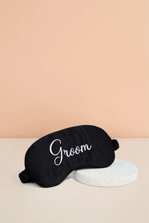 Groom Satin Eyemask - Black