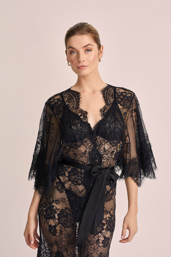 Silvia Long Lace Robe
