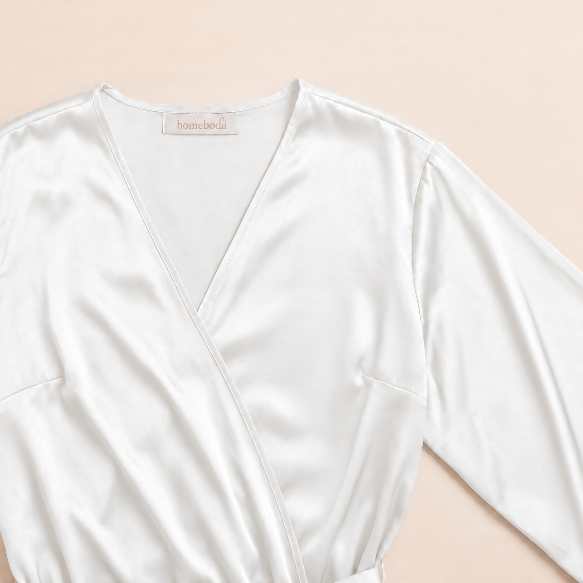 Sian Robe - White with Blush Lace