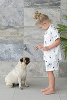Grace Children Piping Satin Personalised Pyjama Set Ruby Pug | Homebodii