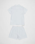 Eva Kids Short Tencel™ Personalised Pyjama Set  Eggshell Blue With White Piping | Homebodii