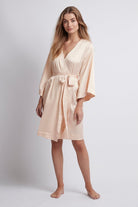 Jasmine Luxury Satin Personalised Robe  Blush | Homebodii