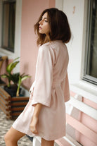 Jasmine Luxury Satin Personalised Robe  Blush | Homebodii