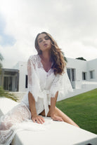 Kassiah Long Lace Bridal Robe | Homebodii