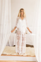 Kassiah Long Lace Bridal Robe | Homebodii