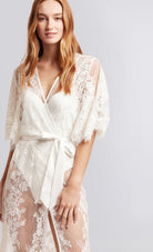 Leah Long Lace Bridal Robe | Homebodii