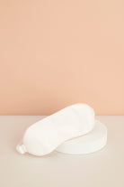 Homebodii Satin Eye Mask White With Blush Piping | Homebodii