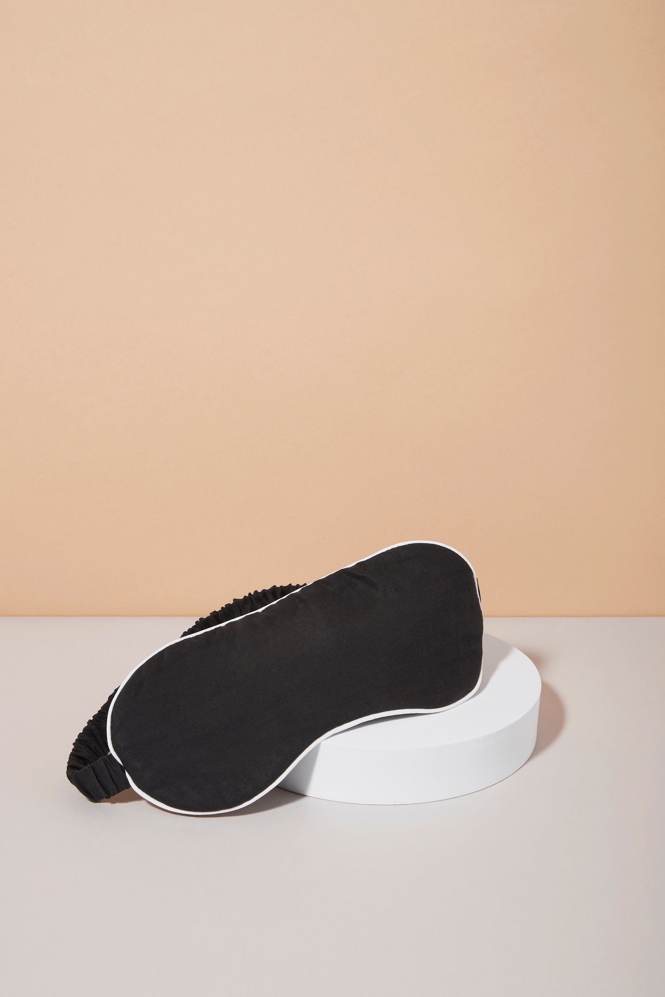 Eva Tencel™ Eye Mask  Black With White Piping | Homebodii