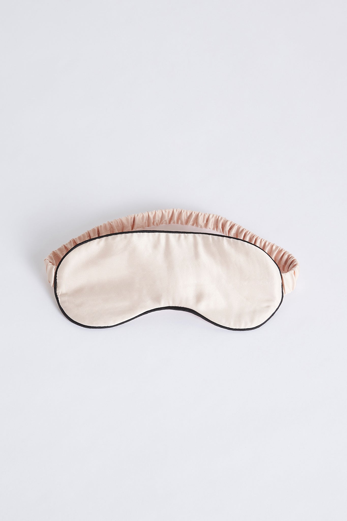 Satin Eye Mask  Blush With Black Piping | Homebodii