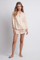 Toni Long Sleeve Satin Personalised Womens Pyjamas  Blush | Homebodii